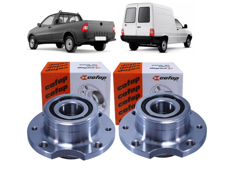 Imagem de Par de Cubos de Roda Traseira Com Rolamento Fiorino 85/12 Strada 98/12 Sem ABS COFAP