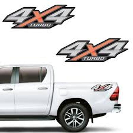 Imagem de Par de Emblema faixa lateral 4x4 hilux turbo