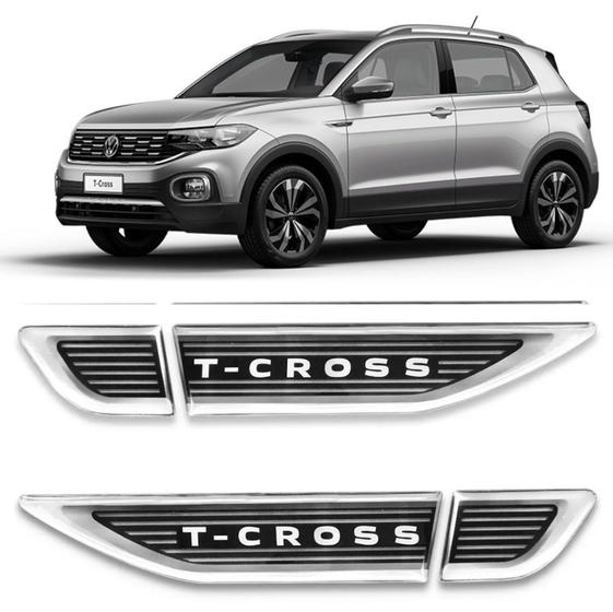 Imagem de Par De Emblemas Adesivo Resinado Tag Lateral Porta Para Lama Para Volkswagen T-Cross 2020 2021 2022 2023 2024