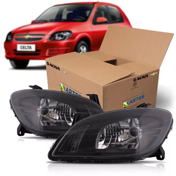 Par De Farol Mascara Negra Arteb Celta 2007 A 2016 Kit900 Outros