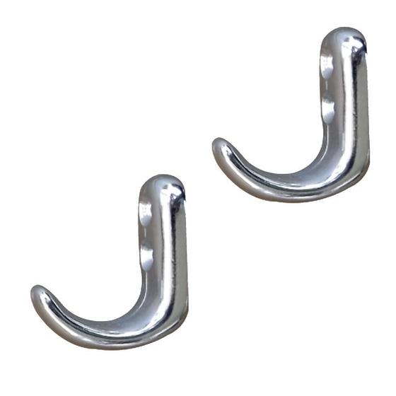 Imagem de Par De Gancho Multiuso Inox Com Dois Apoios