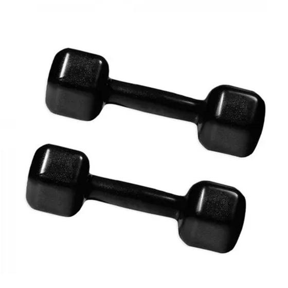 Imagem de Par de Halter Dumbell Sextavado Peso Academia Musculação Revestido Ahead 9 kg Preto