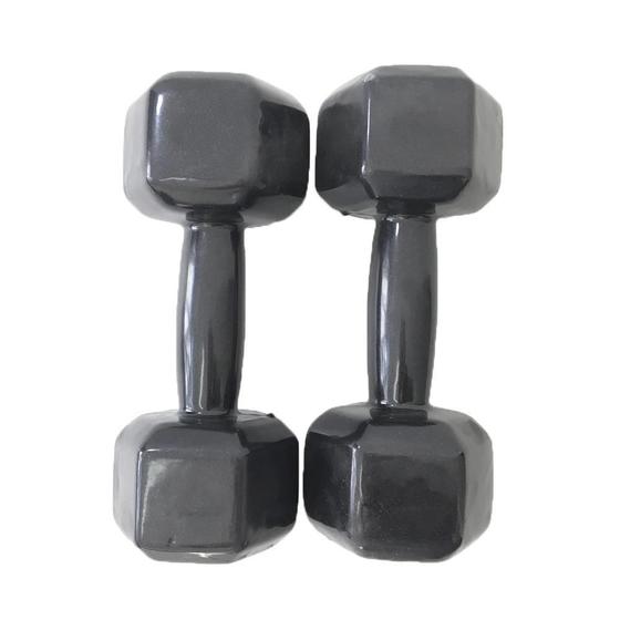 Imagem de Par De Halter Dumbell Sextavado Revestido Ahead 5 Kg Preto