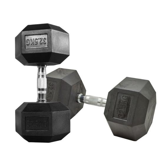 Par de Halteres Dumbell Sextavado Ahead Sports 32,5kg para Treinos de Força Imagem de Par de Halteres Dumbell Sextavado Ahead Sports 32,5kg para Treinos de Força