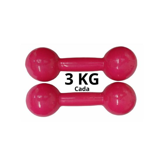 Imagem de Par De Halteres Emborrachado 3 Kg Fitness Musculação