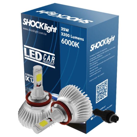 Imagem de Par de Lâmpada Super LED Headlight H8 35W 6000K 3200 Lumens Shocklight SLL-10008