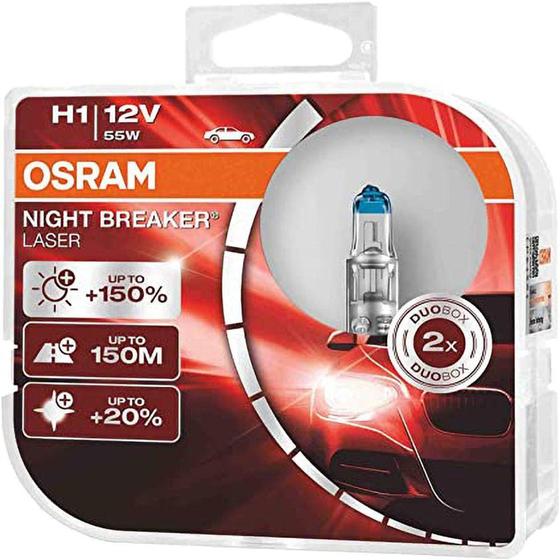 Imagem de Par de Lâmpadas Osram Night Breaker Laser H1 150% + Luz