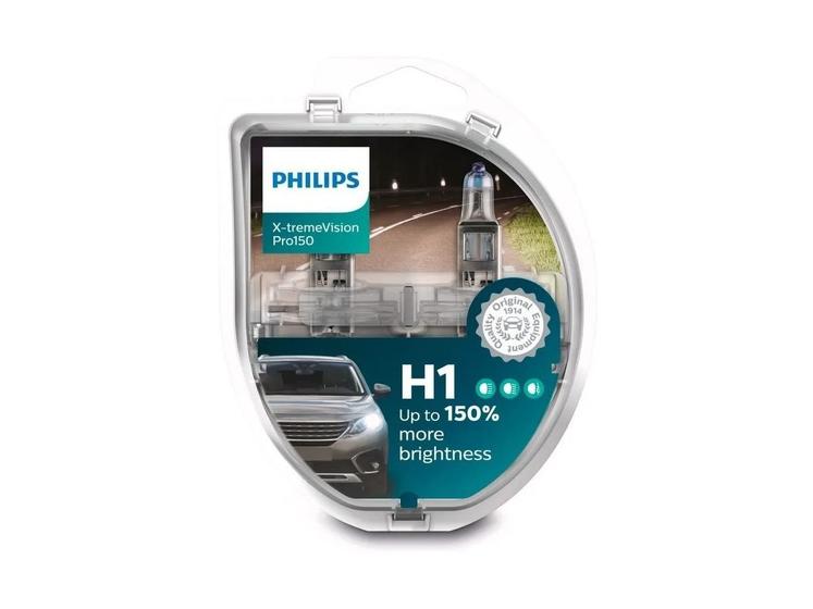 Par de Lâmpadas PHILIPS H1 X-treme Vision Pro 150% Menor preço em Par de Lâmpadas PHILIPS H1 X-treme Vision Pro 150%