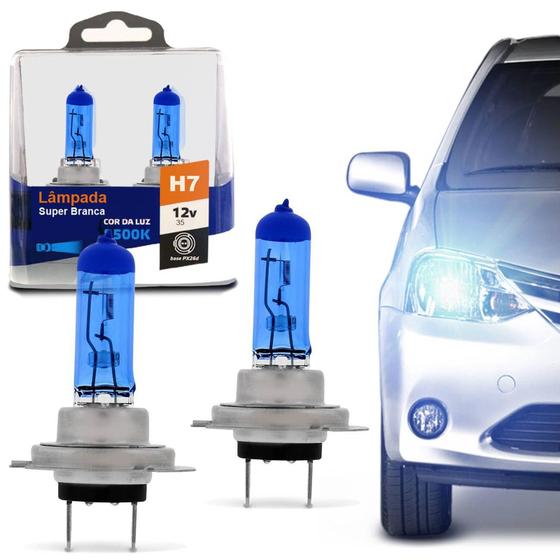 Par de Lâmpadas Super Branca H7 8500K 55W 12V Aplicação Farol Alto Baixo e Milha - Shocklight Menor preço em Par de Lâmpadas Super Branca H7 8500K 55W 12V Aplicação Farol Alto Baixo e Milha - Shocklight