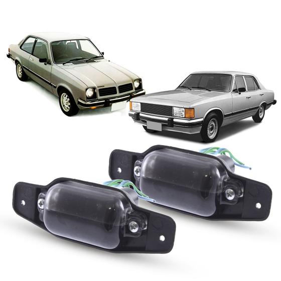 Imagem de Par de Lanterna Luz de Placa Chevrolet Opala Comodoro Caravan Diplomata Chevette 1973 a 1982