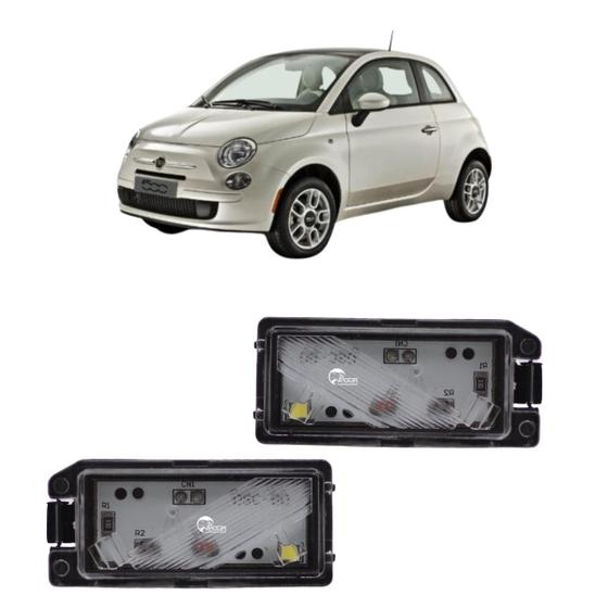 Imagem de Par De Lanterna Luz De Placa Fiat 500 2012 Com LED Conector Quadrado