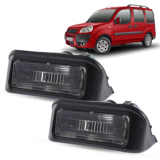 Imagem de Par de Lanterna Luz De Placa Fiat Doblo 2001 a 2010 2011 2012 2013 2014 2015 2016 2017 2018 2019 2020 2021 Tampa