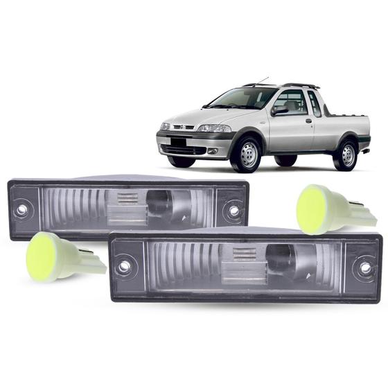 Imagem de Par de Lanterna Luz De Placa + LED Fiat Strada 2002 2003 2004 2005 2006 2007 2008