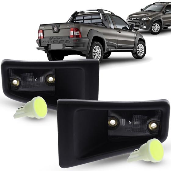 Imagem de Par de Lanterna Luz De Placa + LED Fiat Strada 2009 2010 2011 2012 2013 2014 2015 2016 2017 2018 2019 2020