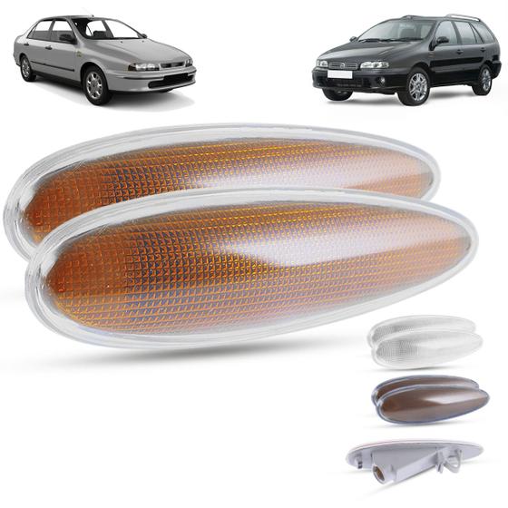 Imagem de Par de Lanterna Pisca Seta Lateral Fiat Marea Sedan Weekend Brava 1998 1999 2000 2001 2002 2003 2004 2005 2006