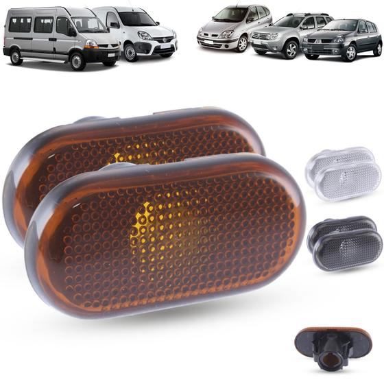 Imagem de Par de Lanterna Pisca Seta Lateral Renault Clio Scenic Duster Kangoo Master