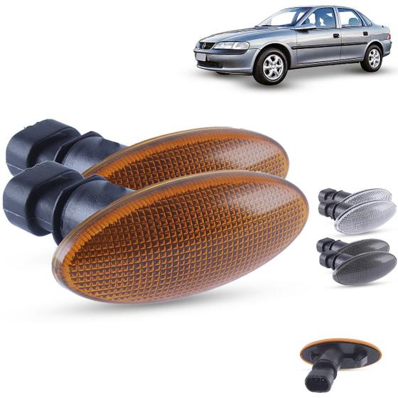 Imagem de Par de Lanterna Pisca Seta Lateral + Soquete Chevrolet Vectra 1997 1998 1999 2000 2001 2002 2003 2004 2005