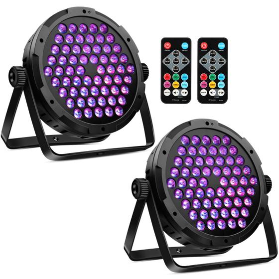 Imagem de Par de Luzes OPPSK 60 LEDs 90W RGB com Ativação por Som