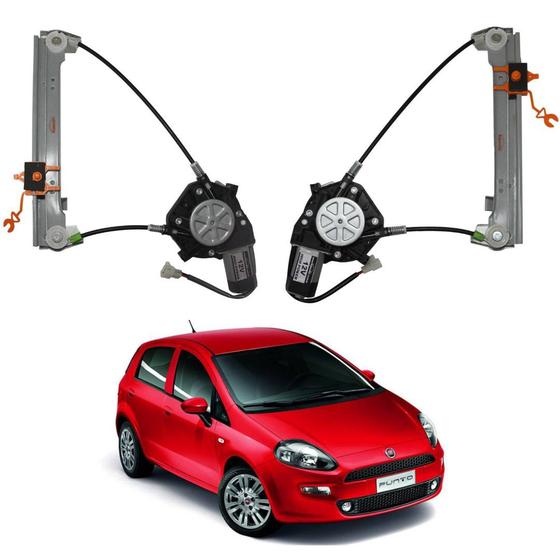 Imagem de Par de Máquinas de Vidro Elétrico Fiat Punto e Linea após 2008 Traseiras COM MOTOR