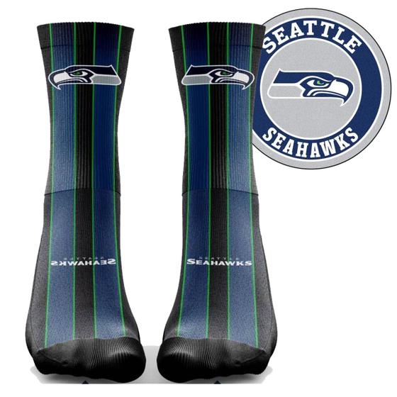 Imagem de Par de Meias NFL Seattle Seahawks Socks Cano Longo Sublimada