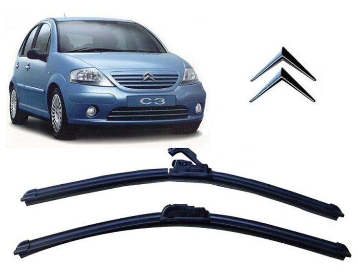 Imagem de Par de Palhetas para Limpador de Parabrisa Dianteiro Citroen C3 ano 2002 ate 2010