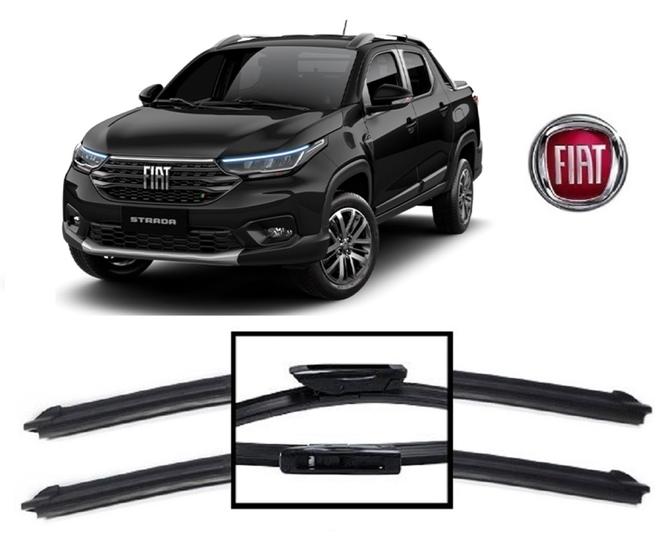 Imagem de Par de Palhetas Para Limpador De Parabrisa Dianteiro Fiat Strada 2019 2020 2021 2022 2023