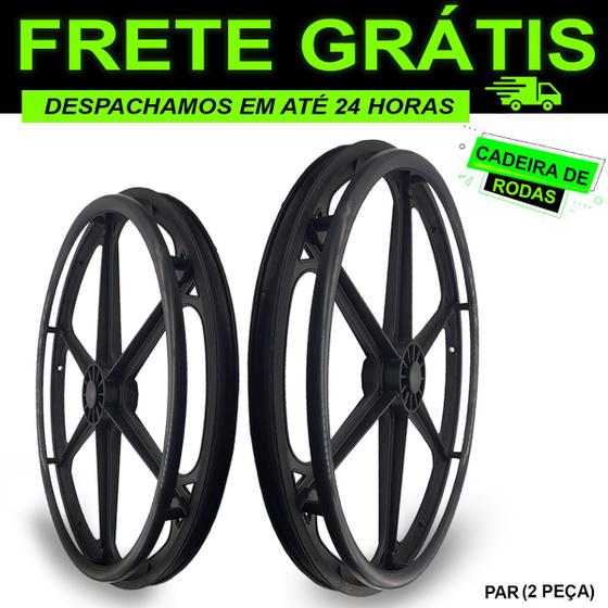 Par de Rodas Traseira Aro 24 Em Nylon Para Cadeira De Rodas Menor preço em Par de Rodas Traseira Aro 24 Em Nylon Para Cadeira De Rodas