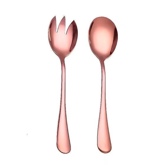 Imagem de Par De Talher Para Salada 20Cm Inox Rose Gold