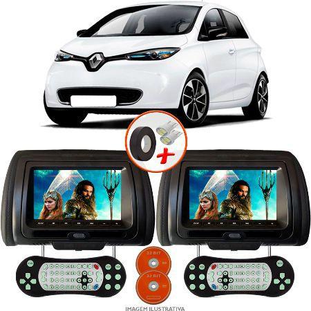 Imagem de Par de Tela Encosto de Cabeça 7 Polegadas Preto DVD USB SD Função Game com Controle RENAULT ZOE