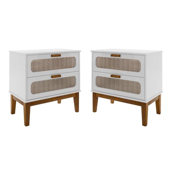 Imagem de Par Duas Mesas De Cabeceira Santorini 60cm Variedade Com Envio Rápido