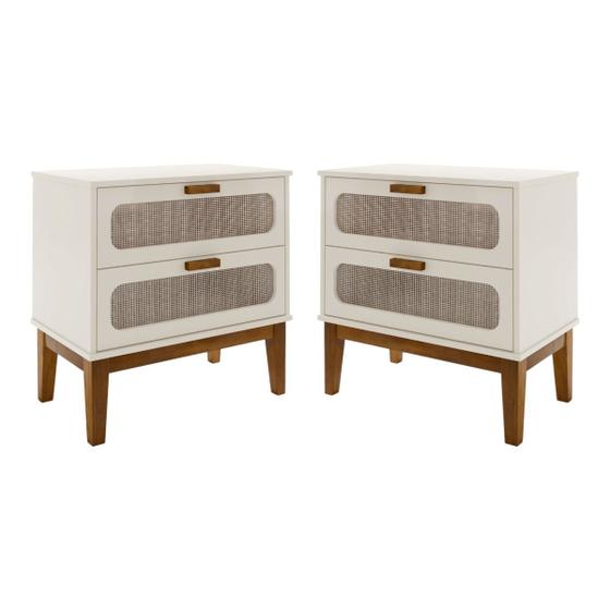 Imagem de Par Duas Mesas De Cabeceira Santorini 60cm Variedade Com Envio Rápido