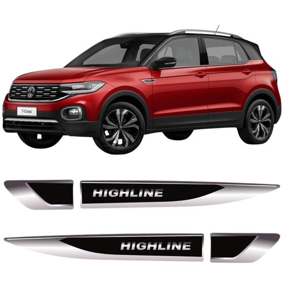 Imagem de Par Emblema Aplique Lateral Highline Vw T-cross 2018 2019 2020