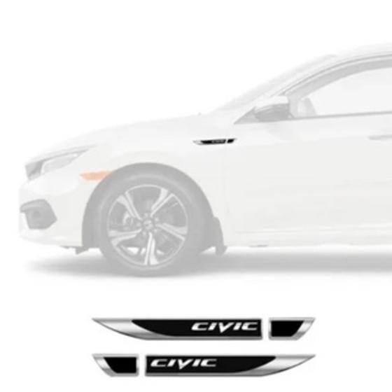 Imagem de Par Emblema Lateral Resinado Aplique Adesivo Paralama Porta HONDA Civic