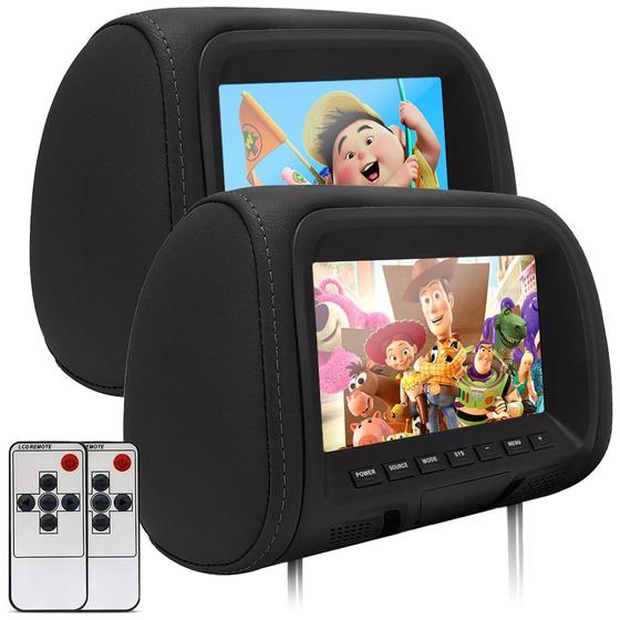 Imagem de Par Encosto Com Tela Lcd Preto Zafira 2001 2002 2003 2004 2005 2006 Dependente Espelhamento Multimídia