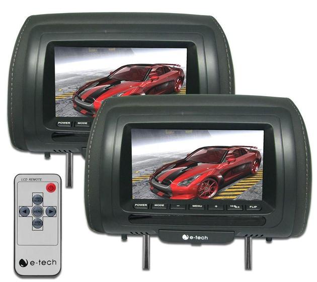 Par Encosto / Descanso De Cabeça E-Tech - Universal - Couro Tela LCD 7 - 2 Peças Menor preço em Par Encosto / Descanso De Cabeça E-Tech - Universal - Couro Tela LCD 7 - 2 Peças