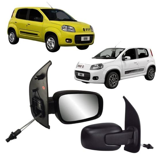 Imagem de Par Espelho Retrovisor Fiat Uno 4 Portas 2010 a 2014 Com Controle