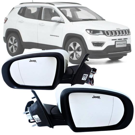 Imagem de Par Espelho Retrovisor Jeep Compass 2017 2018 2019 2020 Elétrico C/Seta Com ou Sem Capa Original Novo