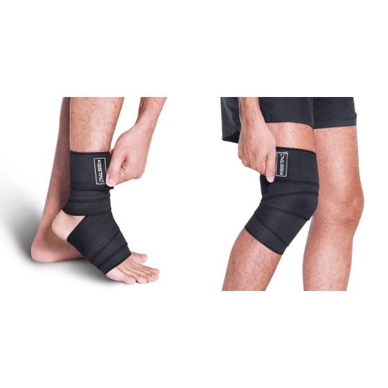 Par Faixas Elásticas Bandagem Joelho Agachamento Kestal Joelheira