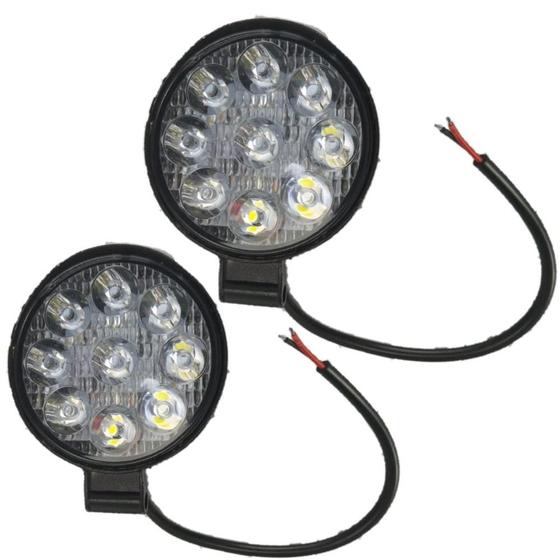 Imagem de Par Farol Auxiliar LED Zemix Mini-milha Redondo Longo