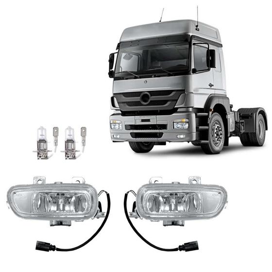 Imagem de Par Farol Auxiliar Para Mercedes Axor Após 2005 Com Lampadas