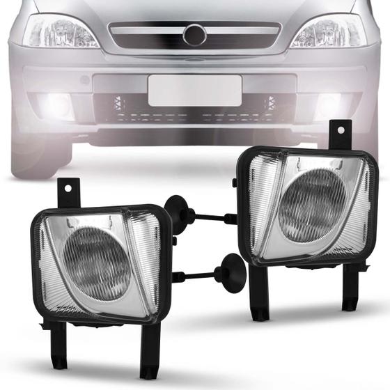 Imagem de Par Farol de Milha Corsa Sedan Hatch Meriva 2003 a 2012 Montana 2003 a 2010 Auxiliar Neblina