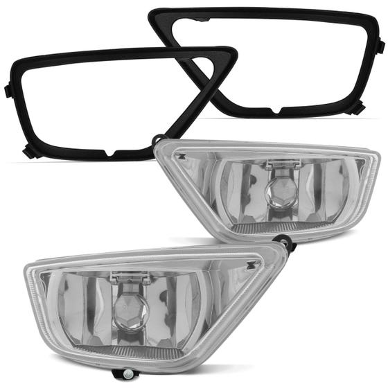 Par Farol de Milha Focus Hatch Sedan 2004 2005 2006 2007 + Par Aros Moldura Farol de Milha Preto Menor preço em Par Farol de Milha Focus Hatch Sedan 2004 2005 2006 2007 + Par Aros Moldura Farol de Milha Preto