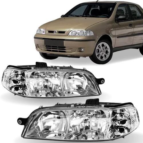 Imagem de Par Farol Fiat Strada 2001 02 03 04 05 06 2007 G2 CROMADO