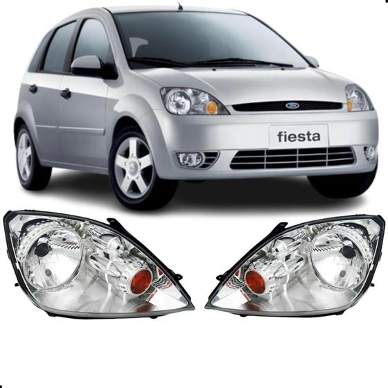Imagem de Par Farol Fiesta 2003 2004 2005 2006 2007 Hatch Sedan