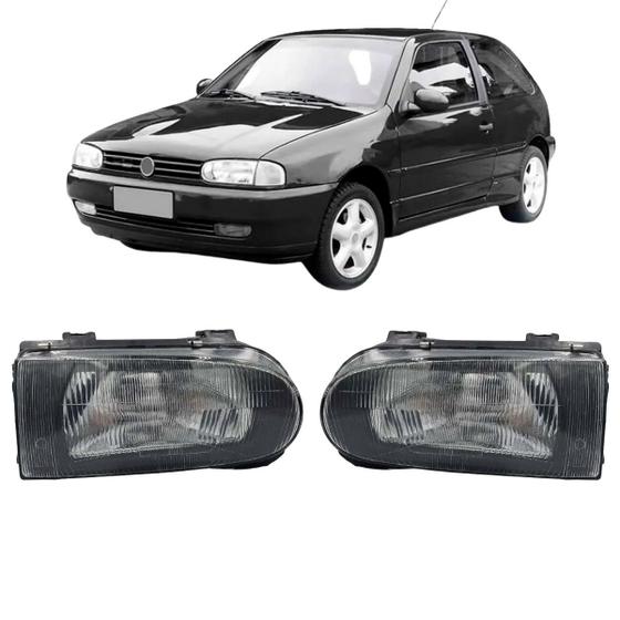 Par Farol Gol Saveiro Parati G2 1995 a 2005 Máscara Negra - AMS Imagem de Par Farol Gol Saveiro Parati G2 1995 a 2005 Máscara Negra