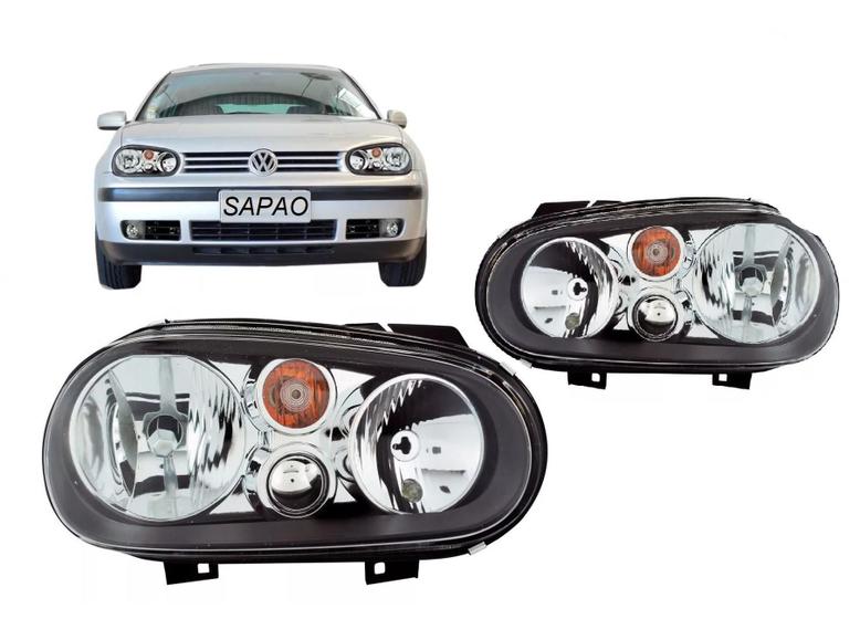 Imagem de Par farol golf sapao 1999 a 2006 s/auxiliar mascara negra