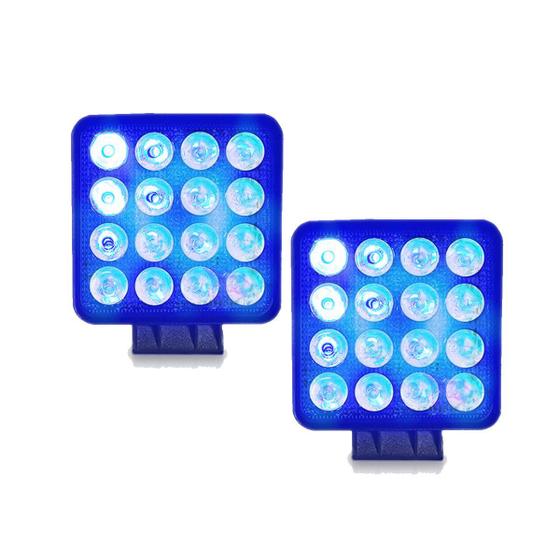 Imagem de Par Farol Led Azul 16 Leds 48w Pulverizador Agricola Trilha