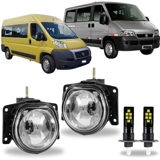 Imagem de Par farol milha fiat ducato 2005 ate 2016 com led vidro