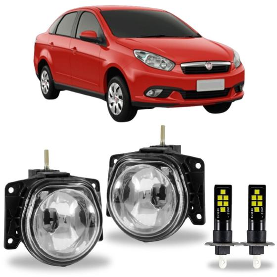 Imagem de Par farol milha fiat grand siena 2012 ate 2021 com led vidro