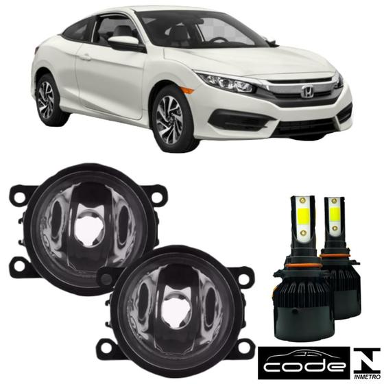 Imagem de Par Farol Milha Honda New Civic 2015 a 2021 Super Led